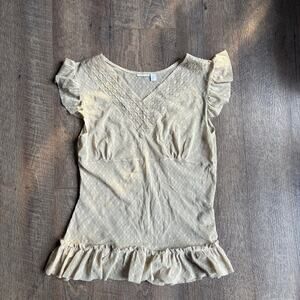Y2K Babydoll Sheer Lace Shirt XL